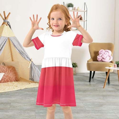 Poland Flag Toddler Girls' Dresses Floral Spring Clothing Short Sleeve Outfit Children Dress 2t4