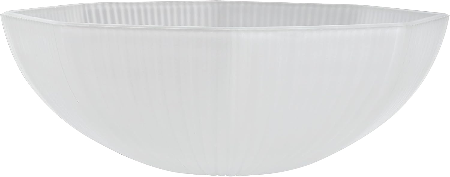 Aspen Creative 25305-64-1, Frosted Octagon Glass Shade for Medium Base Socket Torchiere Lamp, Swag Lamp, Pendant, Island Fixture, 1-5/8" Fitter, 9-3/4" Diameter x 3-1/2" Height