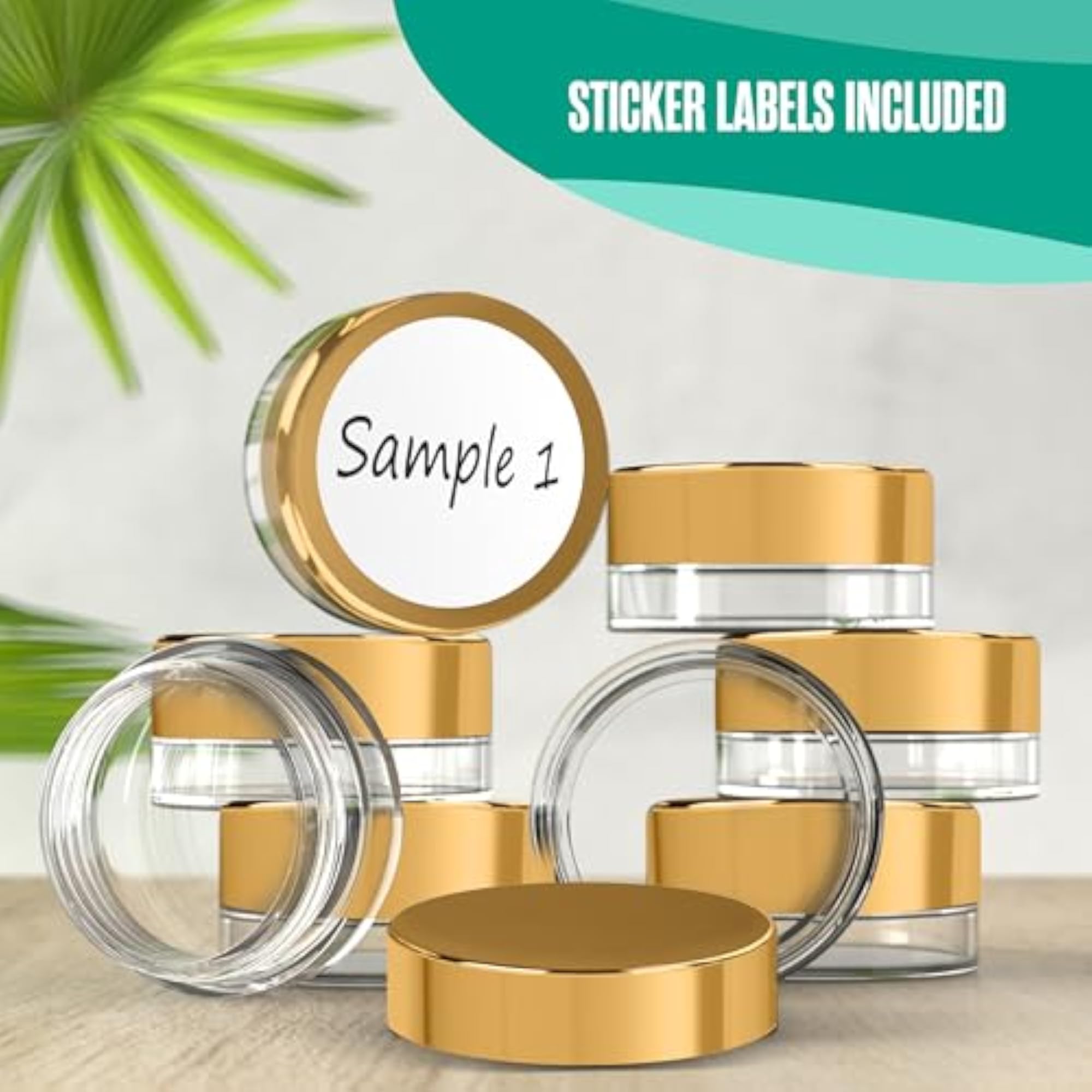 Mini Sample Containers, Lip Balm Jars with Lids