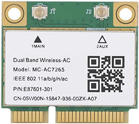 PCIe Network Card, 2.4G/5G Dual Frequency Band, MCAC7265 Chip Bluetooth 4.2 Wireless Wifi Network Adapter for Mini PCIE Half Height Card Slots 1200Mbps