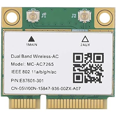 VBESTLIFE MC-AC7265 Mini PCI-E 1200Mbps 2.4G/5G Dual Band Bluetooth 4.2 Wireless Wifi Card for Desktops, All in Ones, Small Chassis, Notebooks