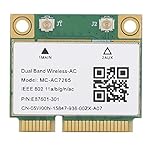 PCIe Network Card, 2.4G/5G Dual Frequency Band, MCAC7265 Chip Bluetooth 4.2 Wireless Wifi Network Adapter for Mini PCIE Half Height Card Slots 1200Mbps