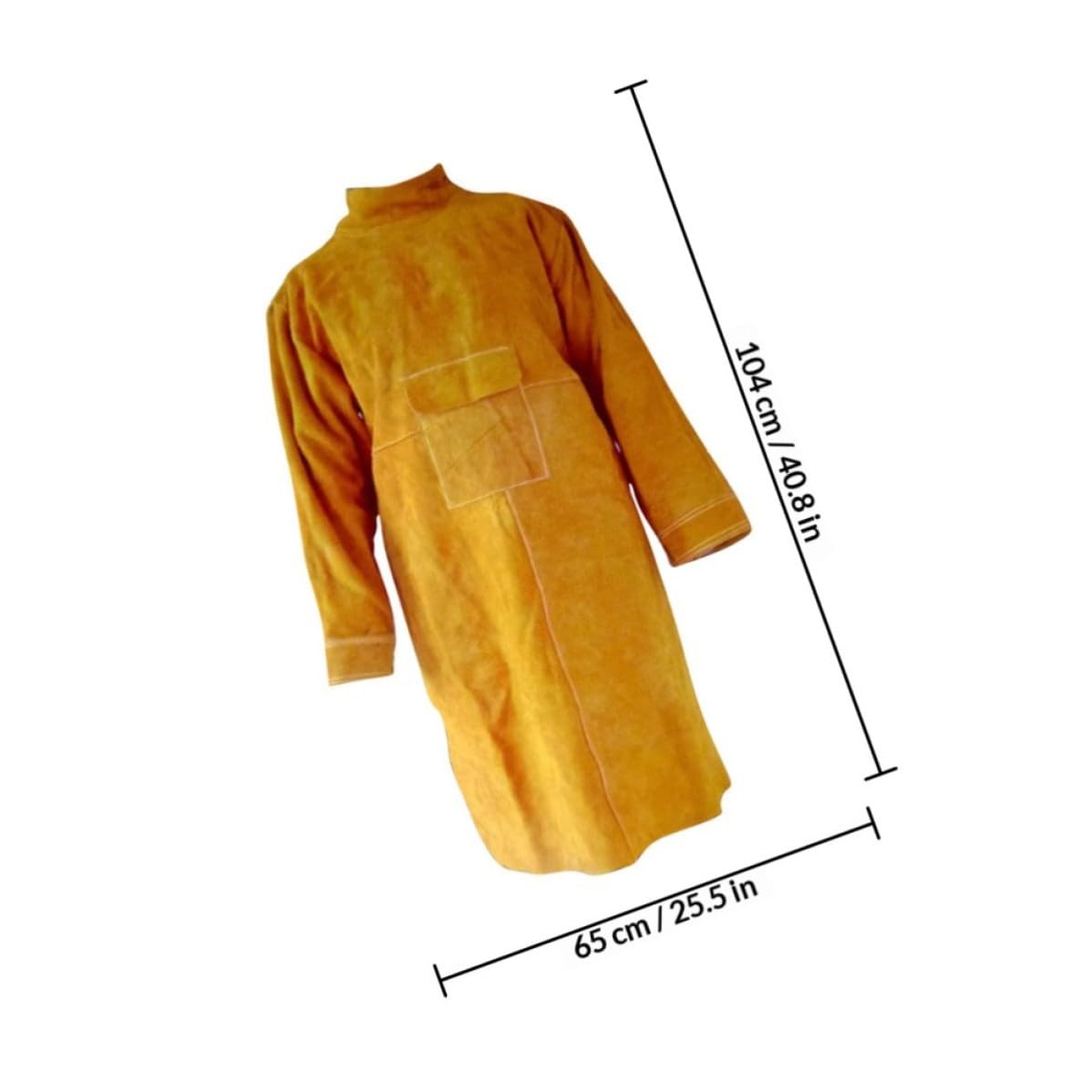 YARNOW Delantal de Cuero para Soldadura Resistente al Calor Desgaste, Ropa Protectora Ignífuga para Taller y Trabajo de Soldador, Color Naranja