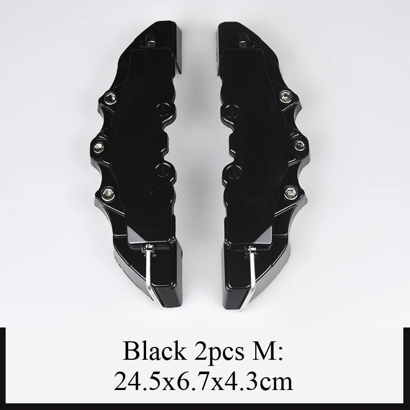 4 szt. / 2 Osłona zacisku hamulcowego ABS 3D do samochodu, tarcza hamulcowa, pasuje Dodge, Jeepa Osłona Zacisku Hamulca(2Pcs Black M Size)