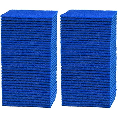 YoleShy Blue Scouring Pad Non Scratch Scrub Sponges, 40 Pads, 3.9" x 5.9" Reusable Dish Scrubber Heavy Duty Cleaning Scrubber for Pans, Pots, Stove and Sink Cover