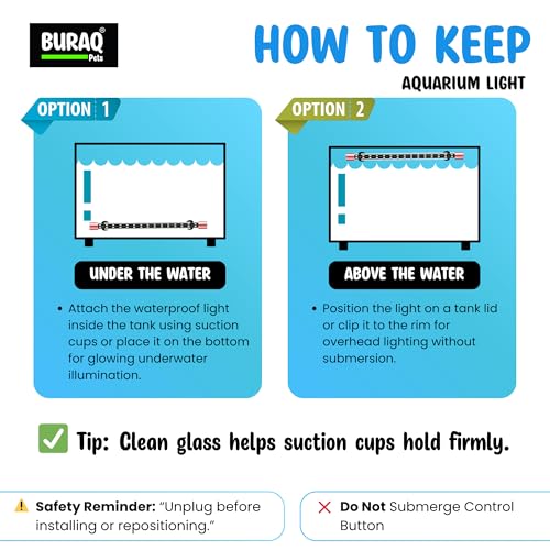 Image of Buraq Solar Color Booster Aquarium Light for Large Tanks, 6700K Natural Spectrum, Fish Color Enhancement, LED Large Aquarium Light Suitable for 3Ft to 4.5Ft Tanks (BL - 100 | 3FT - 4.5FT)