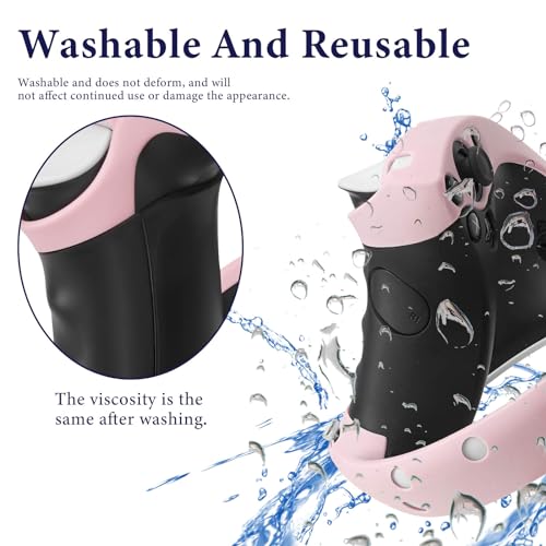 Geekria Funda de Controlador Mejorada Compatible con Sony PS VR2, Funda Protectora anticaída para Accesorios VR, empuñaduras de Anillo Suave diseño unibody (Rosa, 1 par) - imagen 4