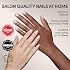 Glamnetic Press On Nails - Silver Belle | Short Round Natural Base Fake Nails with 3D Silver Foil in a Glossy Finish | 12 Sizes - 30 Nail Kit with Glue