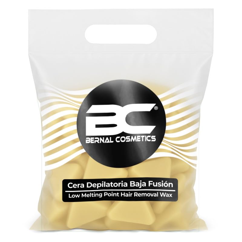 BC Cera Depilatoria en Miel 1kg - Cera Española Elástica de Baja Fusión para Piel Sensible, Depilación Profesional Facial y Corporal Sin Bandas