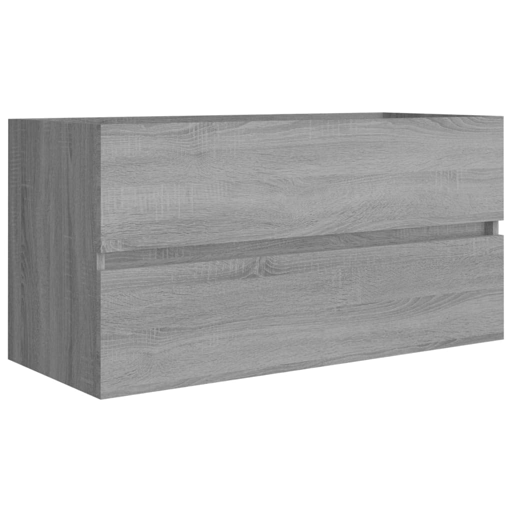 vidaXL Armoire de Lavabo Armoire de Salle de Bain Toilette Meuble de Rangement Intérieur Sonoma Gris 90x38,5x45 cm Bois d'Ingénierie
