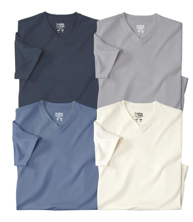 T-Shirt Manches Courtes col V Grande Taille M au 5XL Coupe Confort Maximale