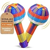 Sonajas Artesanales Mexicana Para Bebe 0 A 3 Meses No Toxico Set De 2 Maracas Estimulación Temprana 3 A 6 Meses Juguete...