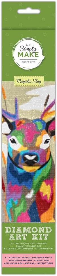 Simply Make Diamond Sequin Art Painting Craft Kit A3 - Majestic Stag, Ideal for Adults, Kids, and Teenagers, Perfect Hobby Craft