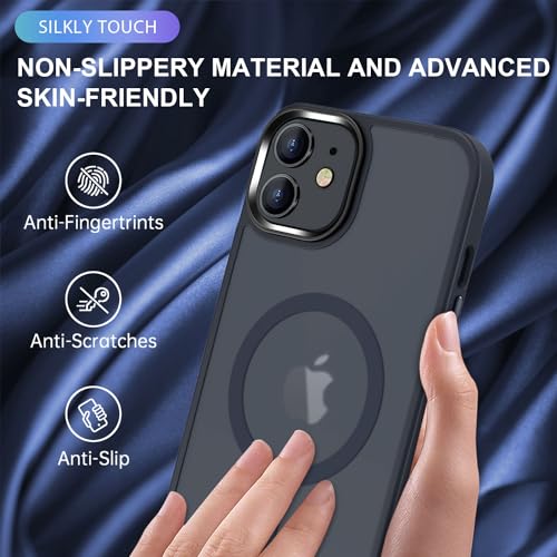 Coque MagSafe iPhone 12 Pro antichoc QLTYPRI translucide mate bleue - 4