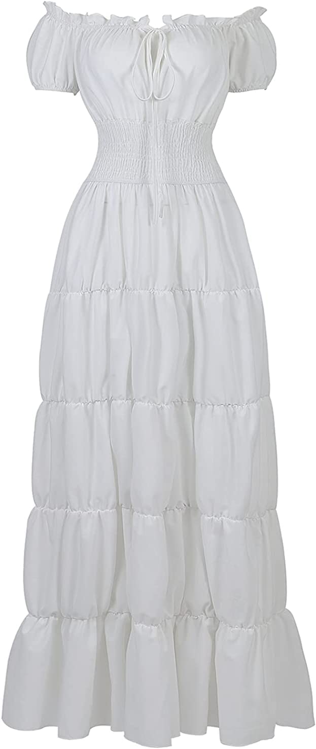 Aibaowedding Costume de Renaissance pour femme - Chemise médiévale - Robe de paysanne irlandaise Boho - Robe longue