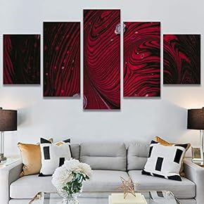 SIGNWIN 5 Panel Canvas Wall Art Abstract Colorful...