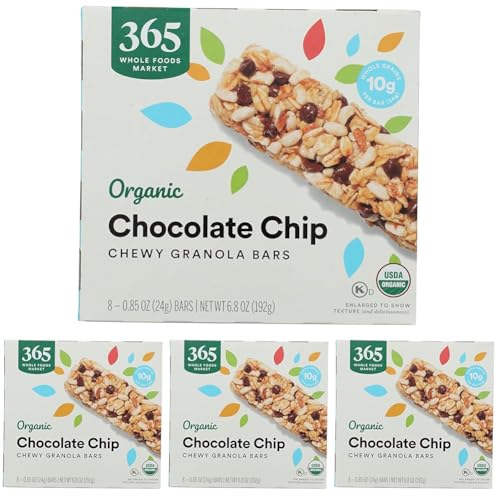 Image of 365 by Whole Foods Market, Organic Chocolate Chip Chewy Granola Bars, 8 Count (Pack of 4)