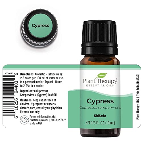 Plant Therapy Cypress Essential Oil 100% Pure, Undiluted, Natural Aromatherapy, Therapeutic Grade 10 mL (1/3 oz)