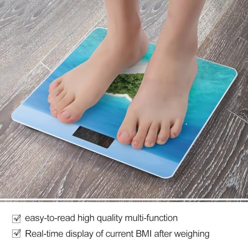 Báscula digital de baño con vidrio templado y pantalla LCD miniatura 5