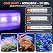 hygger LED Saltwater Aquarium Light, 24/7 Mode Nano Tank Reef Light for Coral, Refugium Light with White, Blue, U-V LEDs Dimmer Timer Moonlight Mounting Bracket 2 Metal Legs 21'' Long 35W
