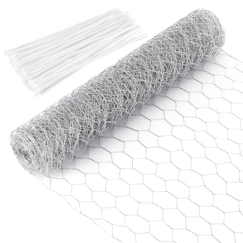 Rete Metallica per Recinzioni, 40cm X 7m Rete Metallica Zincata, Esagonale Rete Metallica Leggera, Rete Elettrosaldata Zincata per Giardino, Maglia Fine per Piccoli Animali