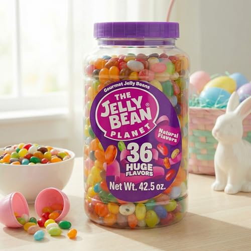image for The Jelly Bean Planet, Gourmet Jelly Beans Bulk 42.5 Oz Jar - 36 Natur