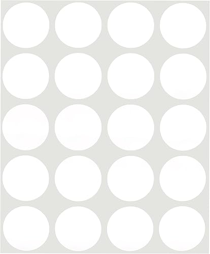 ChromaLabel Etiqueta redonda de 1 pulgada con código de color extraíble, paquete de 1000, 20 etiquetas por hoja, color blanco