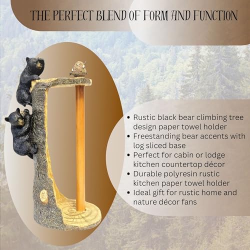 Portarrollos de cocina oso negro BestGiftEver, el regalo ideal para un hogar rústico 3