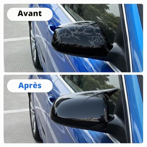 TECTICO Couvercles de Miroir Latéral, Boîtier de Rétroviseurs en Plastique ABS, Compatible avec A3/S3 8P (2005-2008), A4/S4 B6/B7 (8E/8H, 2002-2009), A6/S6 C6 4F (2006-2009) - Noir Brillant, 1 Paire – vue 5