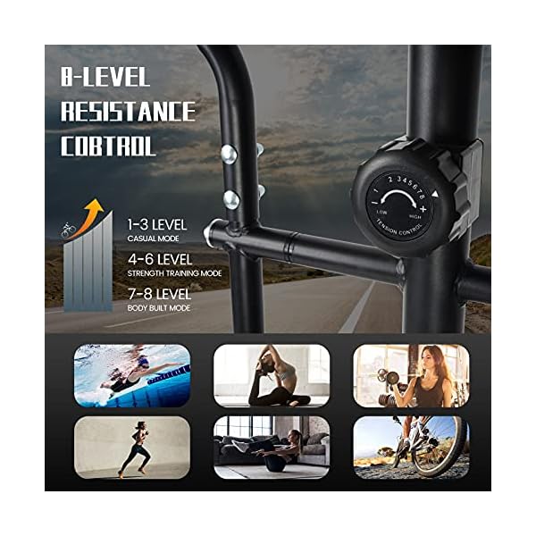 Dpforest Elliptical Exercise Machine for Home Use - Magnetic Elliptical Cross Trainer with LCD Monitor and Pulse Sensors,8 Resistance Levels for Indoor Gym Workout