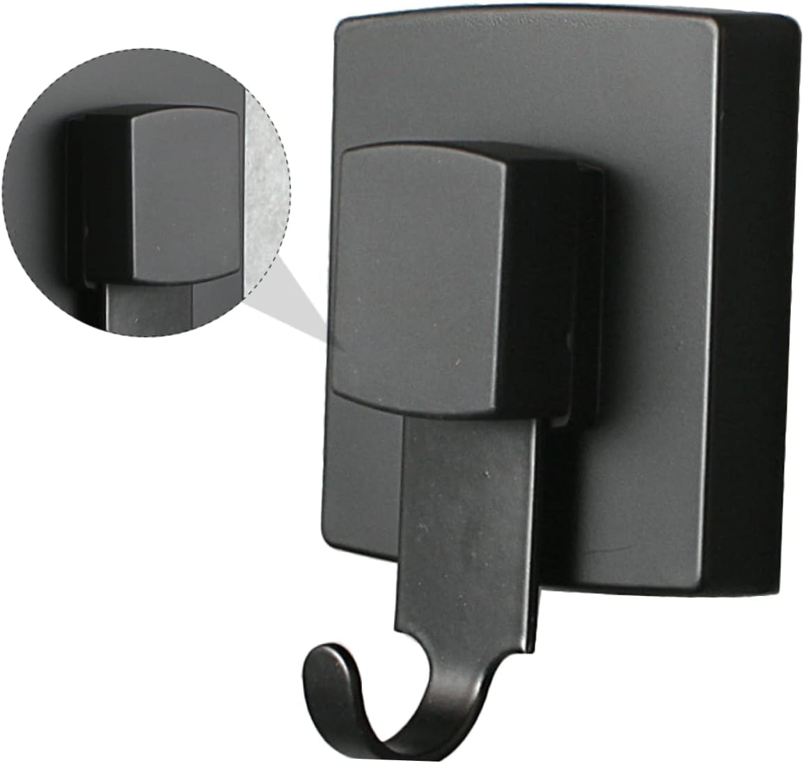 TEHAUX 3pcs Black Cup Hook Reusable Vacuum Holder for Towel and Kitchen Use No for Easy Installation Non-Porous