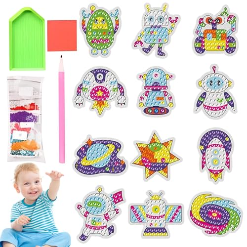 Juego de pintura de piedras | Juego de pegatinas para pintura de piedras, accesorios creativos, herramienta de mosaico para niños, niñas, promoción de concentración, regalo, fiesta, recompensa