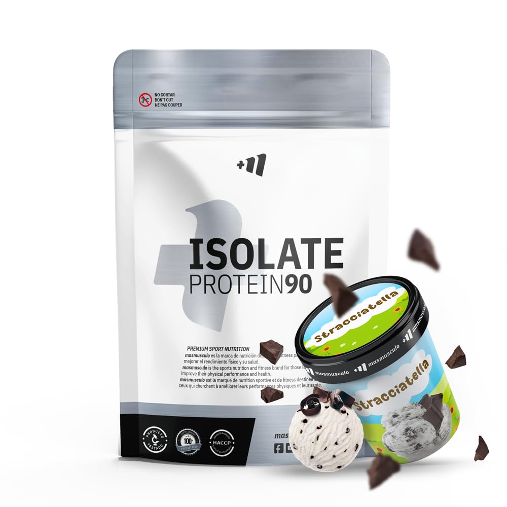 Protein Isolate 90 CFM - 1 Kg - Plus grande pureté - Idéal pour perdre du poids - Shake pour gagner de la masse musculaire - Récupération musculaire - Saveur Stracciatella