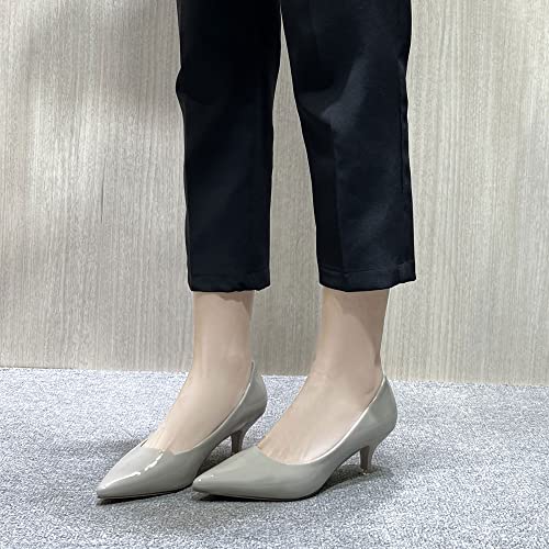 Image of Women's Low Kitten Heel Pumps Classic Fashion Dress Pumps Simple Heeled Shoes for Office Work