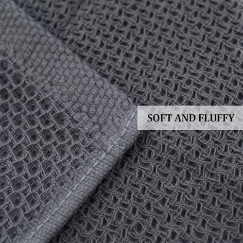 Set di 4 Strofinacci Cucina Cotone 30 x 30 cm,Stracci Cucina Cotone,Asciugamani Canovacci Cucina Super Assorbenti,Riutilizzabile e Ad Asciugatura Rapida Lavabili in Lavatrice (Grigio Scuro) - immagine 6