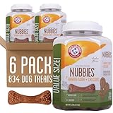 Arm & Hammer for Pets Nubbies Dental Treats Value Size - Baking Soda & Calcium Dog Dental Chews, Helps Scrub Plaque & Tartar While Chewing, Chicken Flavor, 139 Count, 52.8 Oz - 6 Pack