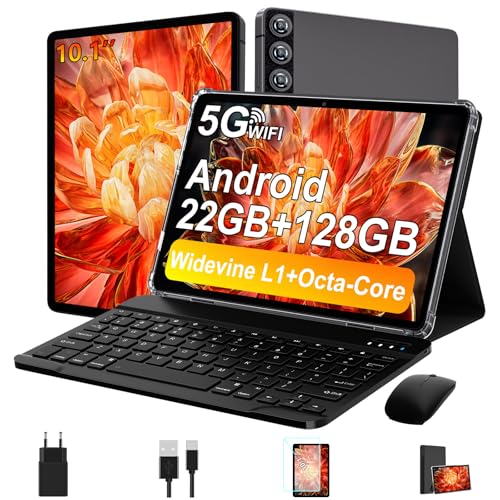 ZIOVO Tablet PC 10 Zoll Android 14 mit 22GB RAM+128GB ROM(1TB TF), Widevine L1, 5G WLAN, Octa-Core...
