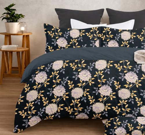 Image of DECOR2ADMIRE Premium Cotton Bedsheet Double King Size 90x100 Inches, 300 TC Soft Breathable Printed Bed Sheet with 2 Pillow Covers (Royal Floral Print, Double 90 inch x 100 inch)