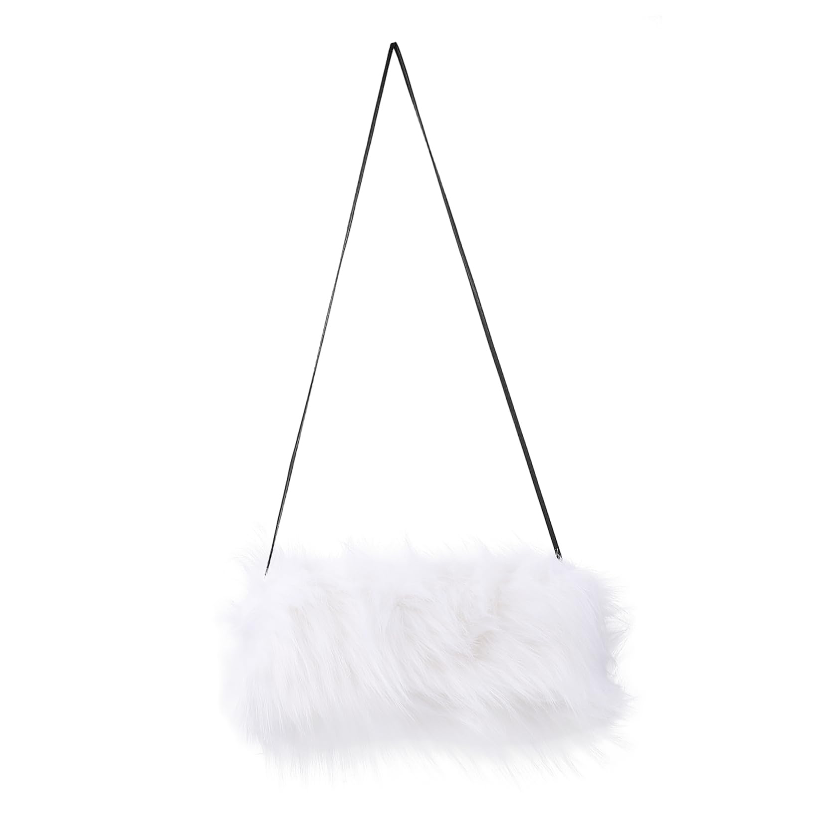 Happyyami 2 Pcs Faux Fur Hand Muffs Insulated Pocket Warmer Fur Arm Warmer Lanyard