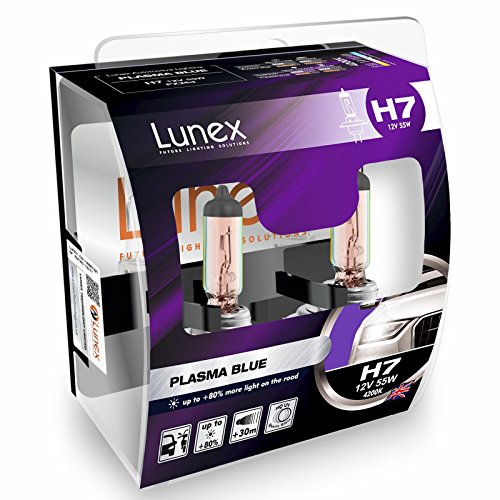 LUNEX H7 PLASMA BLUE Bombillas halógenas Faros Azul 477 12V 55W PX26d 4200K duobox (2 units)