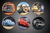 Cars Movie Magnets Lightening McQueen Tow Mater Doc Hudson Miss Sally Sheriff Luigi Guido Set of 6...