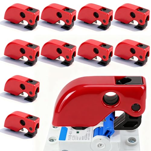10pcs Miniature Circuit Breaker Lockout Device Lockout Tagout Kit Clamp On Safety Lock Set Kit Electrical Safety lockout padlock for Industrial Chemical Power Loto Station Lock Out Tag Out Set
