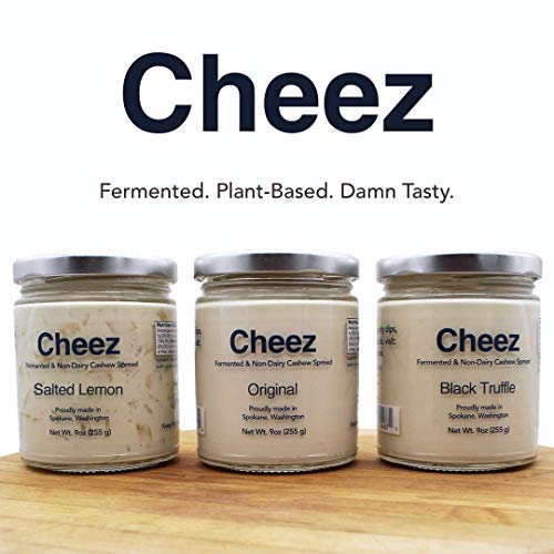CHEEZ Vegan Cheese | Fermented Dairy Free Cheese Dip | All-Natural Plant Based Cheese Spread | Healthy Alternative to Dairy Cheese | Tangy Gluten Free Cashew Cheese Snack