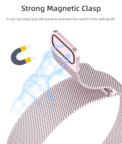 Image of Magnetic Band Compatible for Apple Watch Bands Women Men 40mm 38mm 41mm 42mm 46mm 44mm 45mm 49mm, Stainless Steel Mesh Metal Sport Strap Wristband iWatch Series 11 10 9 8 7 6 5 4 3 2 1 SE Ultra
