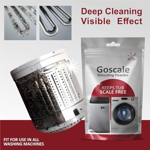 Image of LG Washing Machine Cleaner Powder for Descaling | Deep Drum & Tub Cleaner for Front Load & Top Load Washing Machines | Removes Limescale, Dirt, Odour & Detergent | All Brands (Pack 100g x 4)