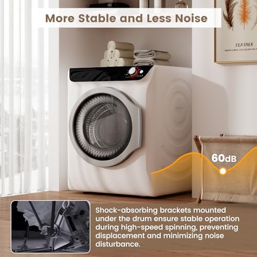 Image of VCJ 2.6 cu.ft Portable Dryer, 1400W Electric Clothes Dryer with 5 Drying Modes & Stainless Steel Tub, Front Load Compact Dryer for Home, Apartment, Dorms