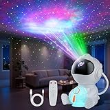 Swoieltr Sternenhimmel Projektor, Astronaut LED Sternenprojektor mit 8 Nebelmodi, 5 Helligkeit & Geschwindigkeit, 2 Sternenmodi & Timing, Fernbedienung Rakete Nachtlicht für Kinder Erwachsene Party