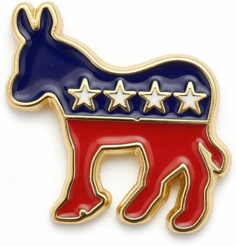 Wholesale Bulk 20 Pack of Democratic Party Donkey Lapel or Apparel Pin - Perfect for Conventions, Party Rallies, Organizational Meetings and More