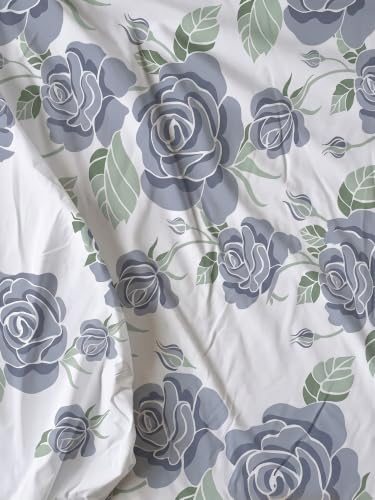 Image of Mafatlal 144 TC 100% Cotton Double Bed Sheet, Floral Pattern Double bedsheet Set, 90x100 Size Pure Cotton Bed Cover, Full bedsheet with Pillow Cover|Pewter Gray