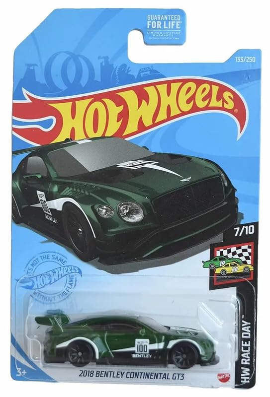 Image of Hot Wheels 2018 Bentley Continental GT3 HW Race Day Ages 3 and Up 133 /250 (Green)